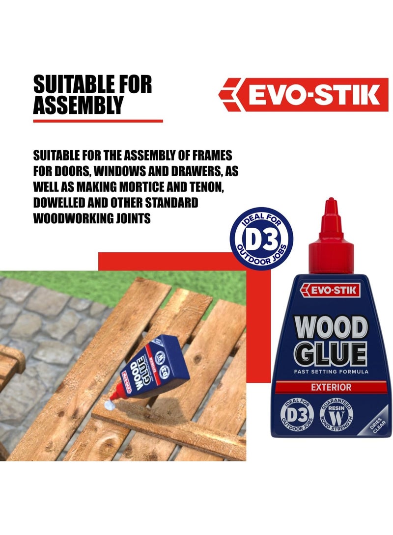EVO-STIK Exterior Wood Glue D3 Weatherproof Extra Strong Fast Setting Dries Clear 125 ML - Image 4